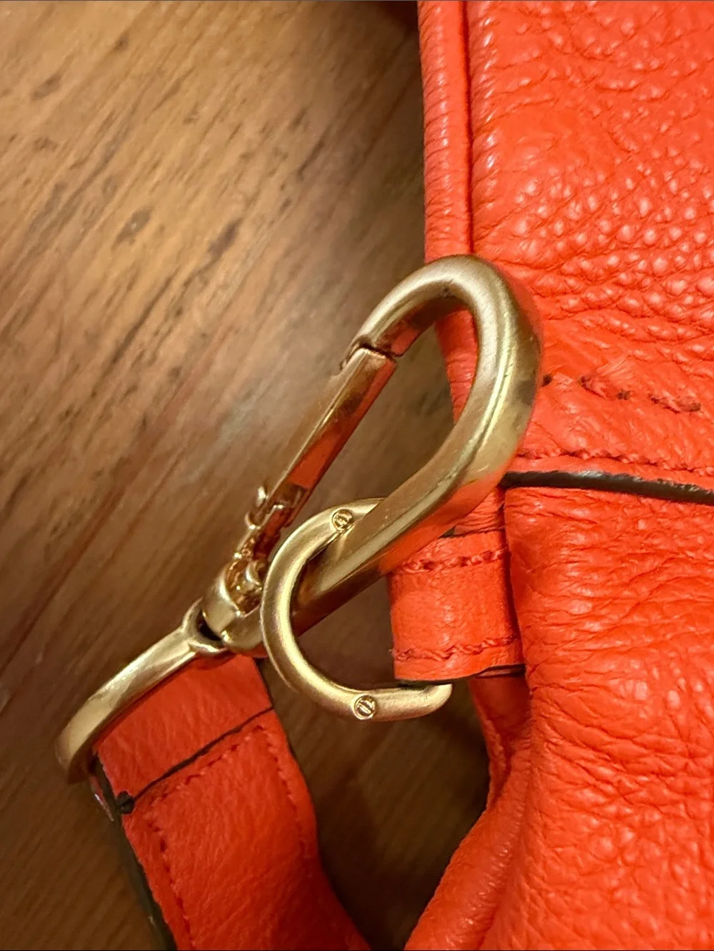 Tory Burch Orange Leather Foldover Crossbody Bag